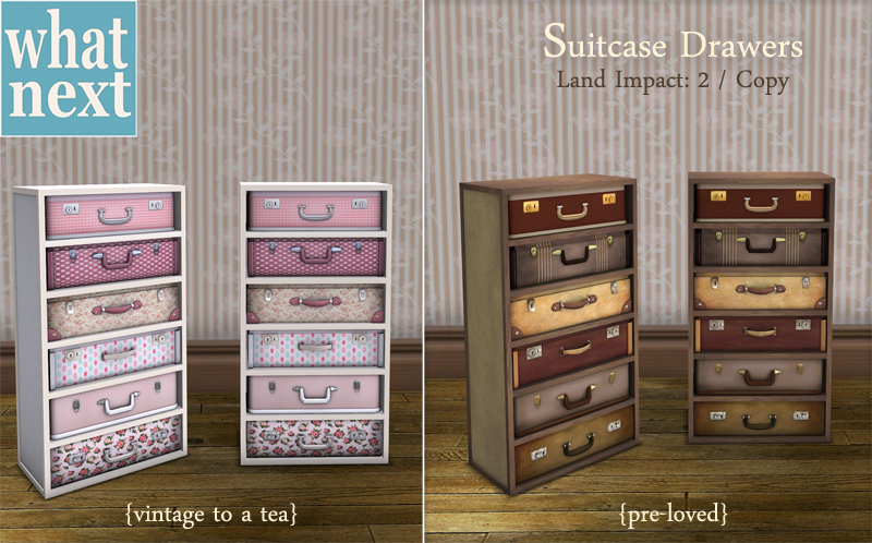 vintage suitcase drawers