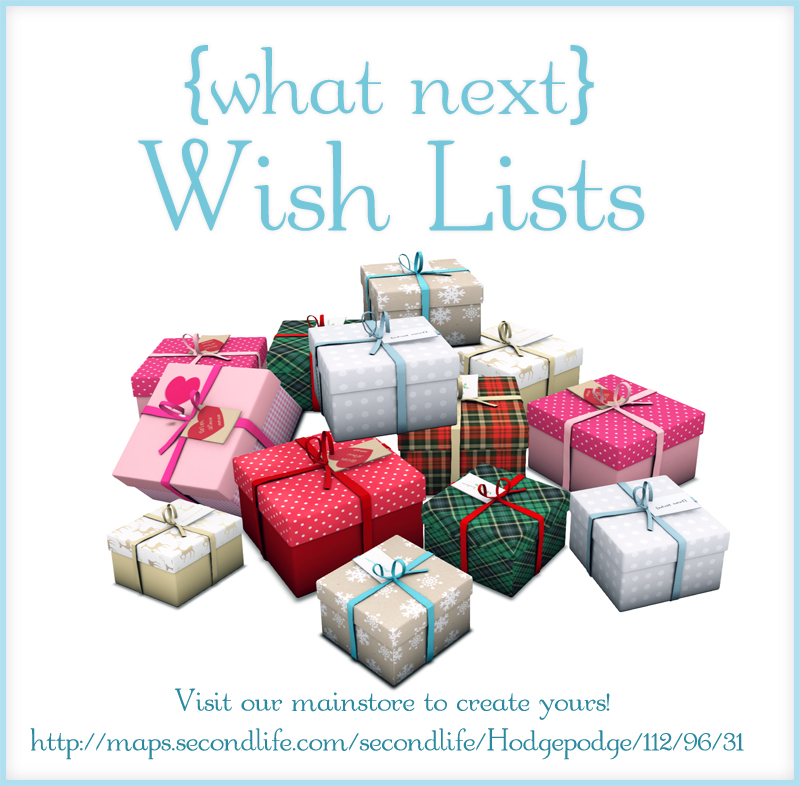 Wish Lists at {what next}!