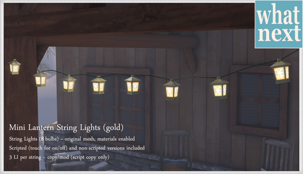 {what next} Mini Lantern String Lights - Gold