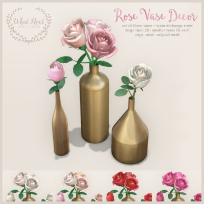 Roses Vases and Wreath for Fifty Linden Friday