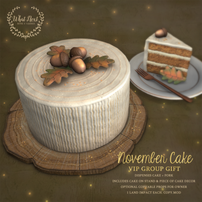 New VIP Group Gifts – October & November Cakes