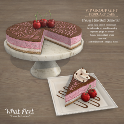 Cherry & Chocolate Cheesecake – New VIP Group Gift!