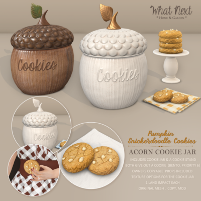 Acorn Cookie Jar & Decorative Pumpkin Towers at FLF-o-Ween